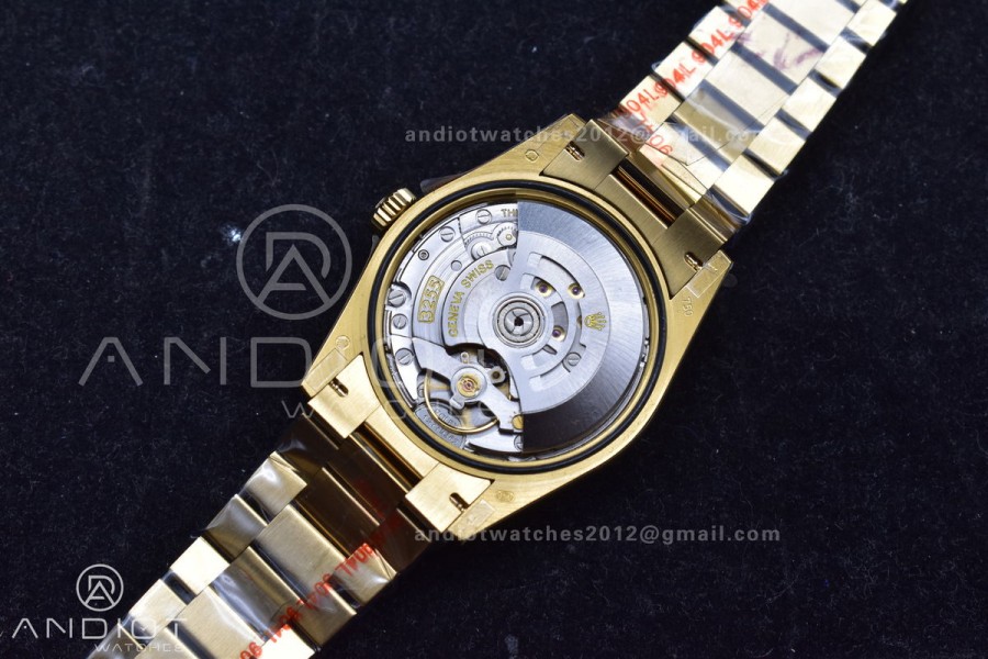 DayDate 36 YG QF Best Edition 904L Steel Gold Dial on President Bracelet vr3255 V5 (Gain Weight)