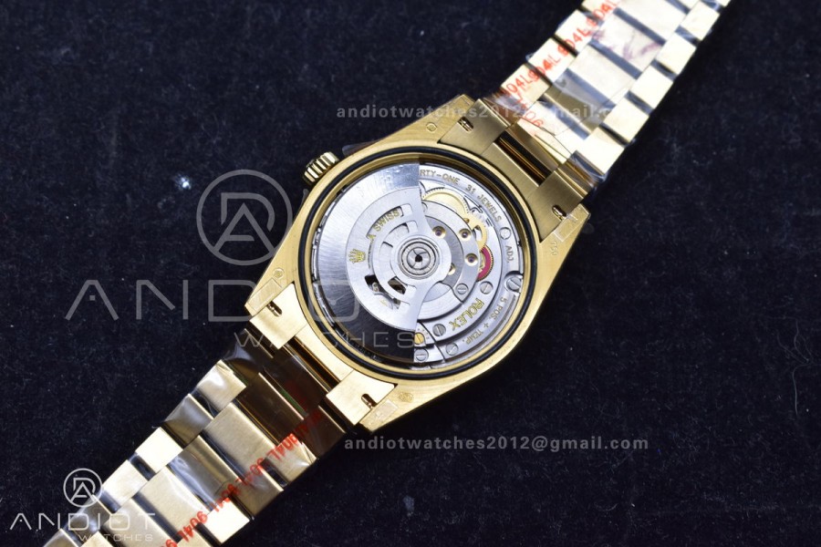 DayDate 36 YG QF Best Edition 904L Steel Gold Dial with Roman Mark on President Bracelet vr3255 V5 (Gain Weight)