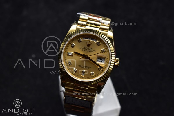 DayDate 36 YG QF Best Edition 904L Steel Gold Dial...