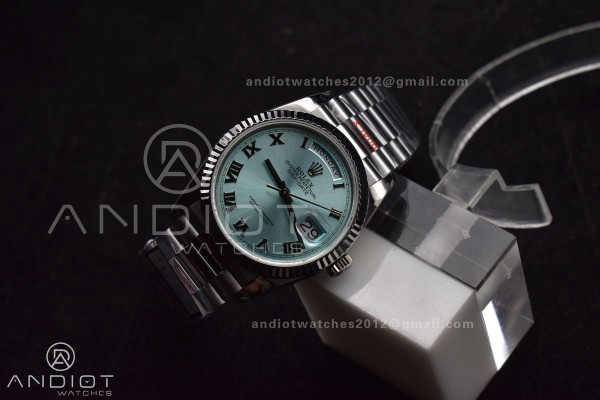 DayDate 36 SS QF Best Edition 904L Steel Light Blu...