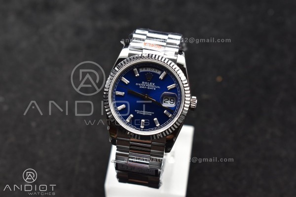 DayDate 36 SS QF Best Edition 904L Steel Blue Crys...
