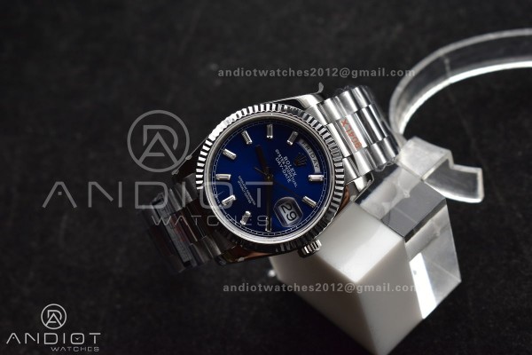 DayDate 36 SS QF Best Edition 904L Steel Blue Crys...