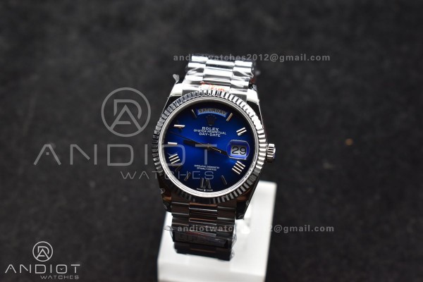 DayDate 36 SS QF Best Edition 904L Steel Faded Blu...