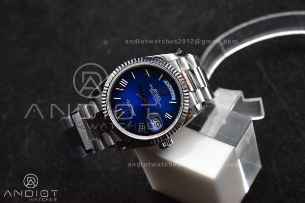 DayDate 36 SS QF Best Edition 904L Steel Faded Blu...