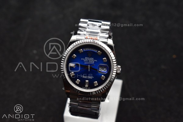 DayDate 36 SS QF Best Edition 904L Steel Blue Diam...