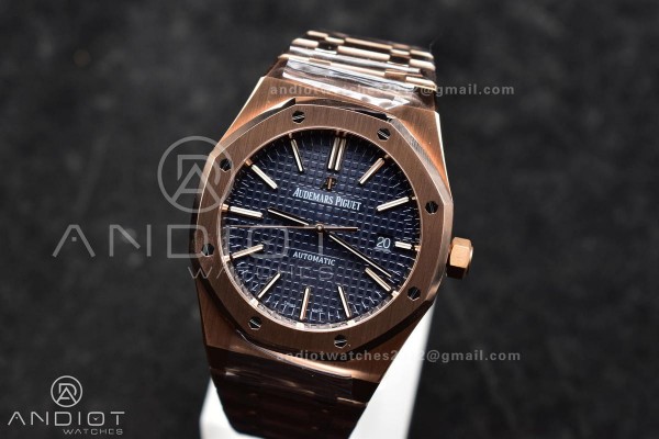 Royal Oak 41mm 15400 RG APSF 1:1 Best Edition Blue...