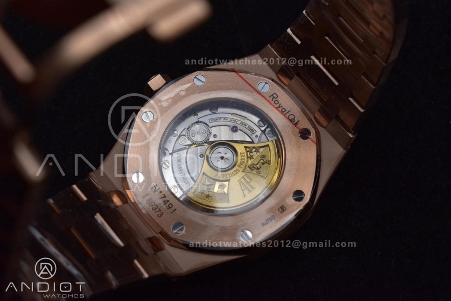 Royal Oak 41mm 15400 RG APSF 1:1 Best Edition Blue Textured Dial on RG Bracelet SA3120 Super Clone V3