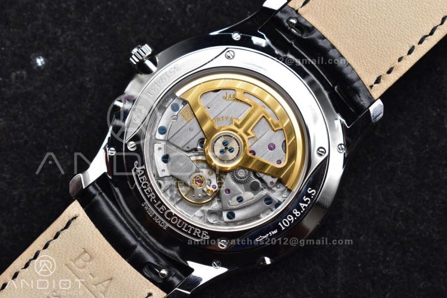 Master Ultra Thin Moon SS APSF 1:1 Best Edition Blue Dial on Black Leather Strap SA925 Super Clone