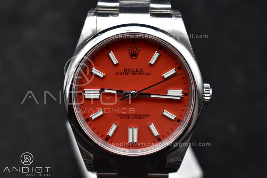 Oyster Perpetual 124300 36mm VSF 1:1 Best Edition 904L Steel Red Dial VS3230 V2