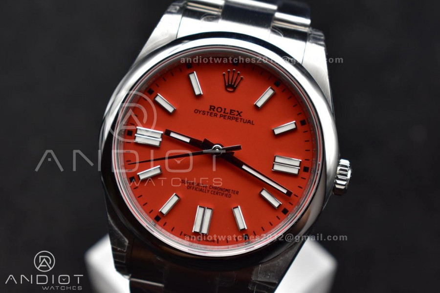 Oyster Perpetual 124300 36mm VSF 1:1 Best Edition 904L Steel Red Dial VS3230 V2