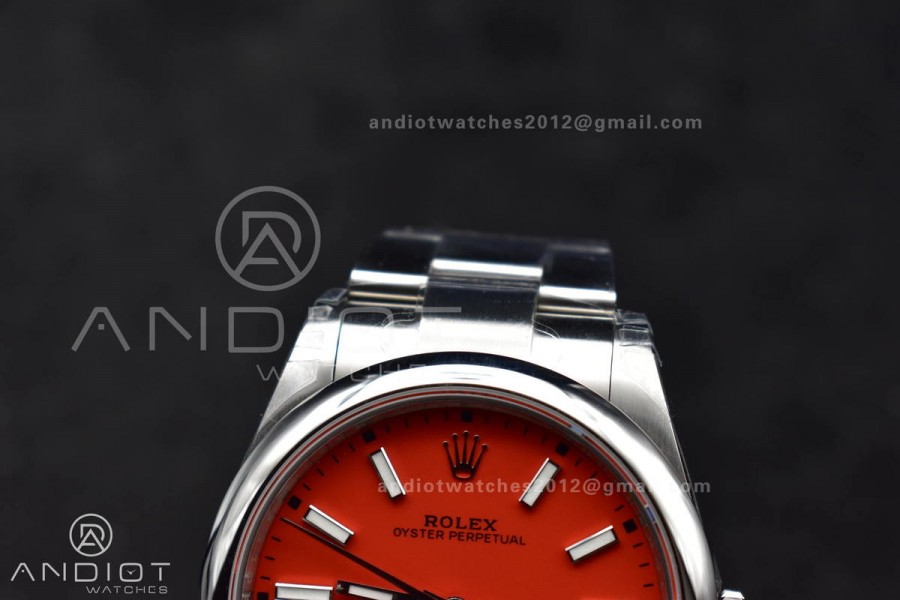 Oyster Perpetual 124300 36mm VSF 1:1 Best Edition 904L Steel Red Dial VS3230 V2