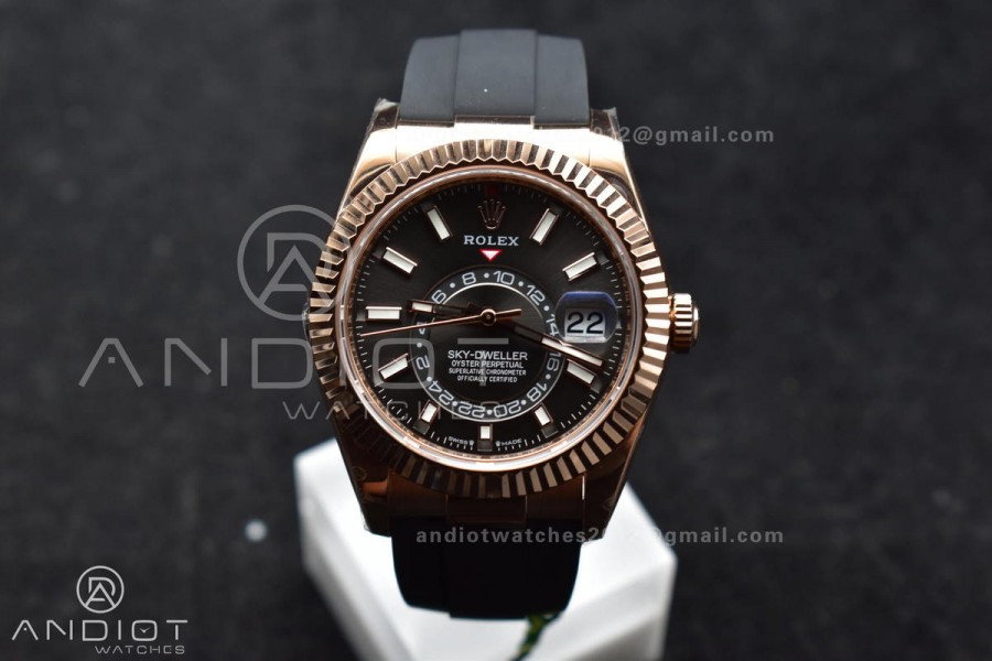 Sky-Dweller 336235 RG ZF 1:1 Best Edition Grey Dial on Oyster-flex Strap A23J (Gain Weight)