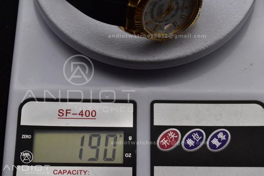 Sky-Dweller 336238 YG ZF 1:1 Best Edition White Dial on Oysterflex Strap A23J (Gain Weight)