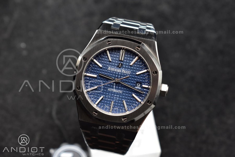 Royal Oak 41mm 15400 SS ZF 1:1 Best Edition Blue Textured Dial on SS Bracelet A3120