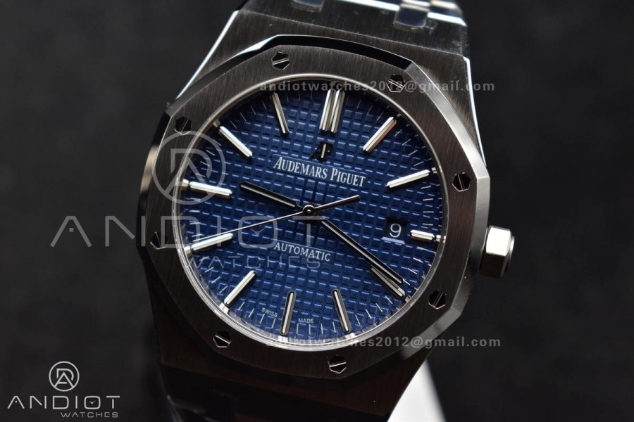 Royal Oak 41mm 15400 SS ZF 1:1 Best Edition Blue Textured Dial on SS Bracelet A3120