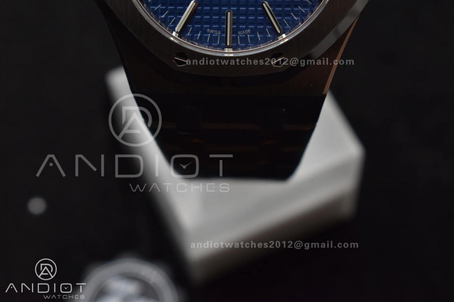 Royal Oak 41mm 15400 SS ZF 1:1 Best Edition Blue Textured Dial on SS Bracelet A3120