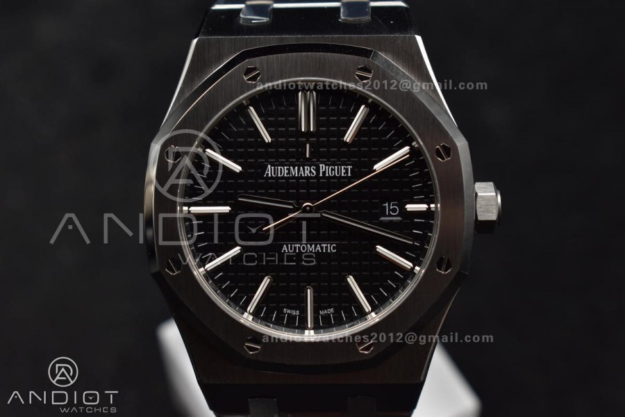 Royal Oak 41mm 15400 SS ZF 1:1 Best Edition Black Textured Dial on SS Bracelet A3120