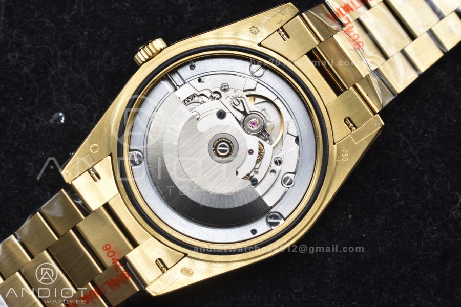 DayDate 40 RG GMF Tungsten Weighted 904L Steel Black Dial with Crystal Markers On President Bracelet A2836 V2