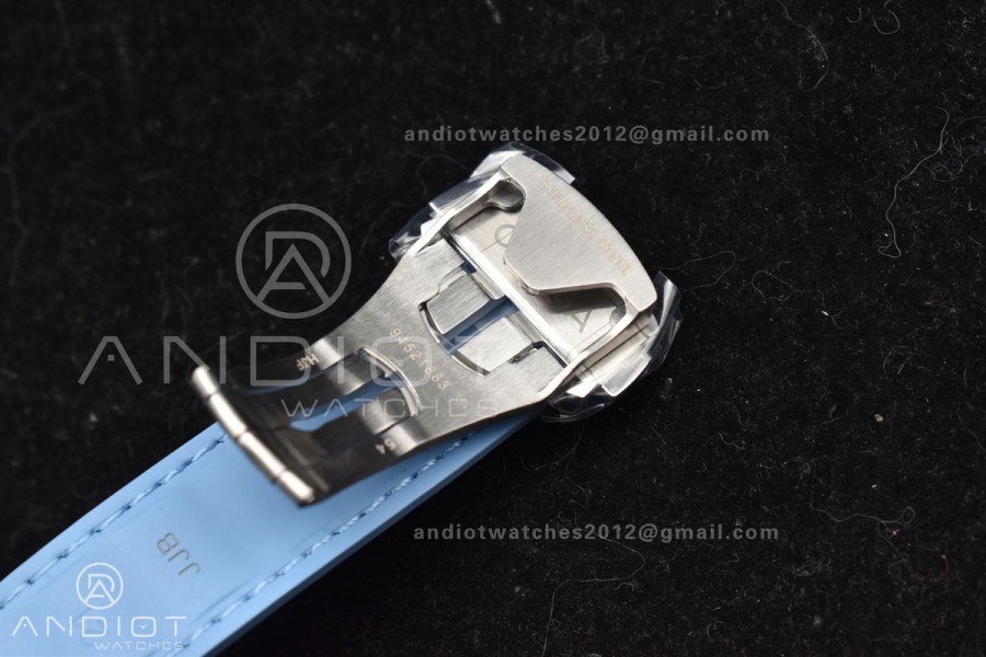 Aqua Terra GMT Worldtimer 43mm VSF 1:1 Best Edition Summer Blue Dial on Blue Rubber Strap A8938 Super Clone