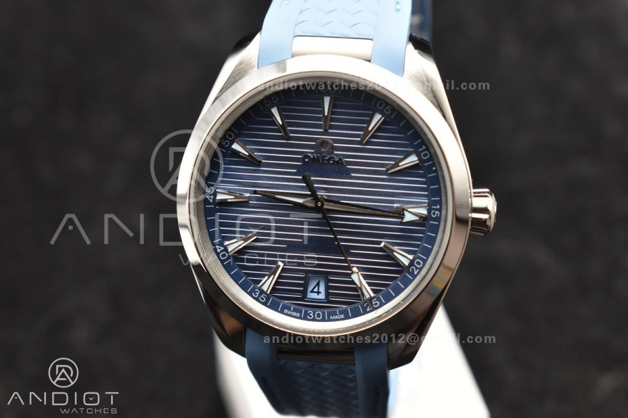 Aqua Terra 41mm VSF 1:1 Best Edition Summer Blue Dial on Blue Rubber Strap A8900 Super Clone