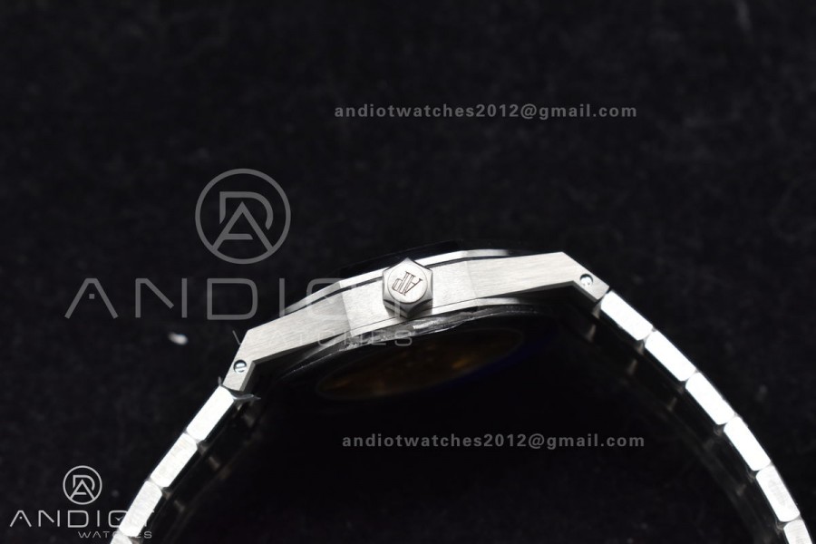Royal Oak 37mm 15450 SS ZF 1:1 Best Edition Blue Textured Dial on SS Bracelet SA3120 Super Clone