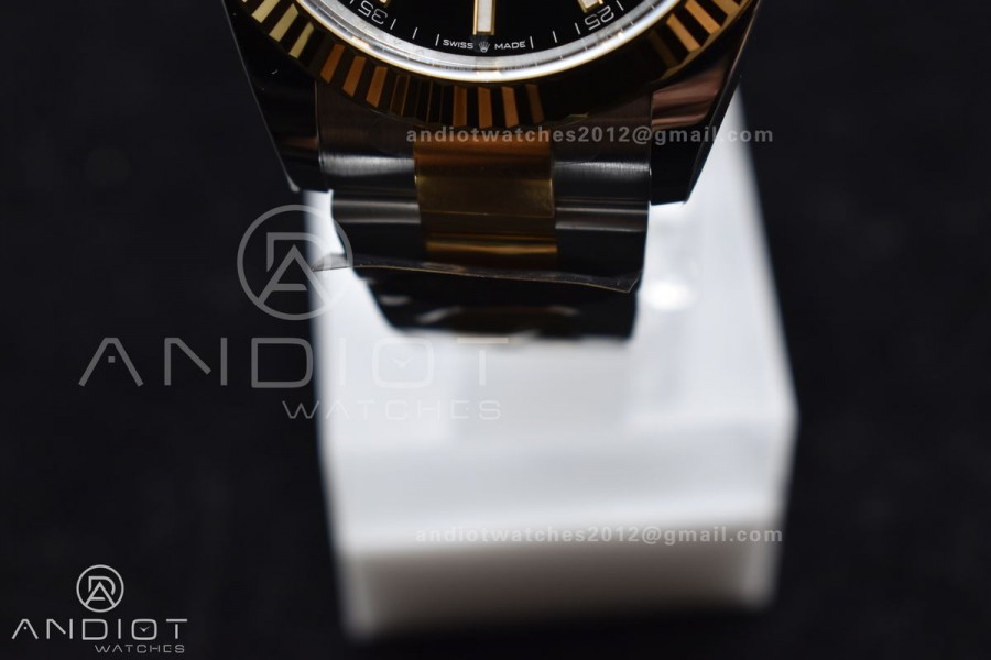 DateJust 41 126333 Clean 1:1 Best Edition 904L Steel Black Stick Dial on SS/YG Oyster Bracelet VR3235
