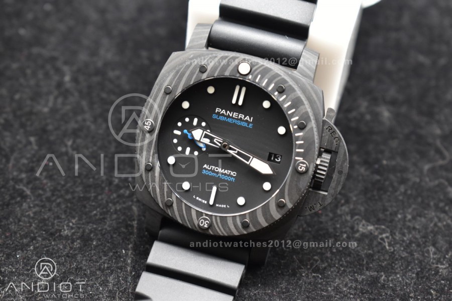 PAM2231 Carbotech 42mm VSF Best Edition Black Dial on Rubber Strap P.900 Clone