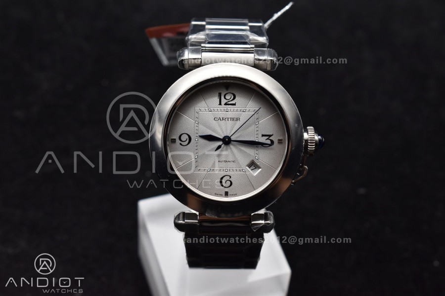 BVF Cartier Pasha Ladies Made 1:1 like the Genuine White Dial on SS Bracelet 