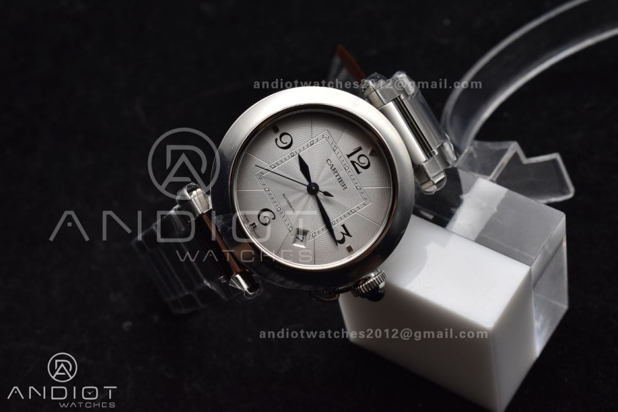 BVF Cartier Pasha Ladies Made 1:1 like the Genuine White Dial on SS Bracelet 