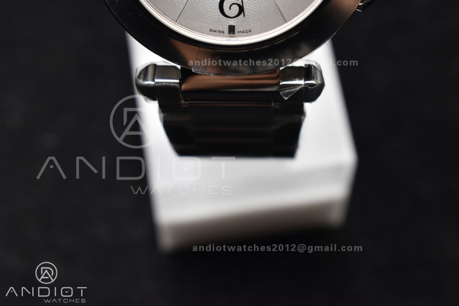 BVF Cartier Pasha Ladies Made 1:1 like the Genuine White Dial on SS Bracelet 