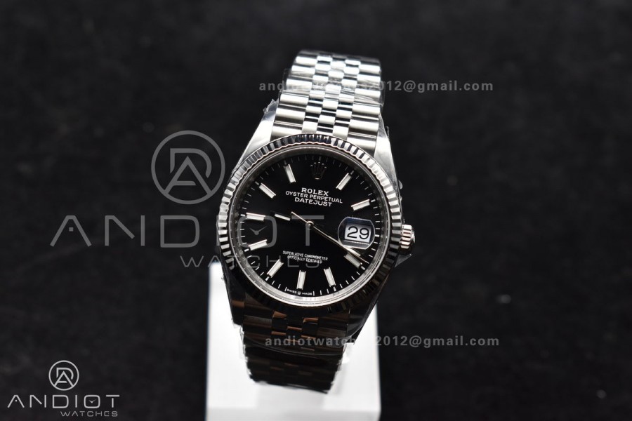 DateJust 36 126234 Clean 1:1 Best Edition 904L Steel Black Stick Dial on Jubilee Bracelet VR3235