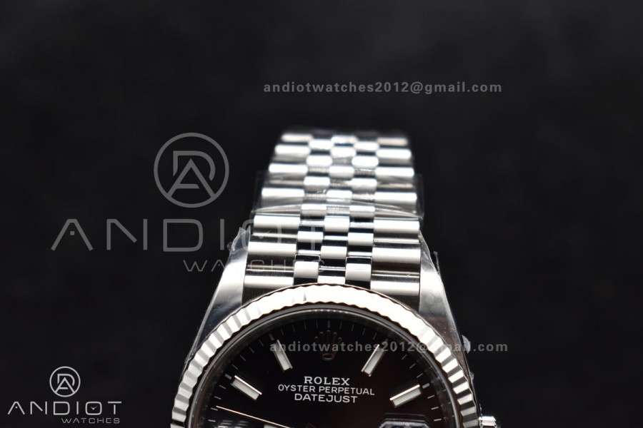 DateJust 36 126234 Clean 1:1 Best Edition 904L Steel Black Stick Dial on Jubilee Bracelet VR3235