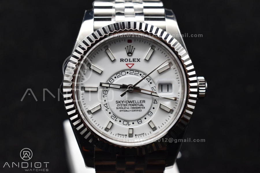 Sky-Dweller 326934 904L SS ZF 1:1 Best Edition White Dial on SS Jubilee Bracelet A2824