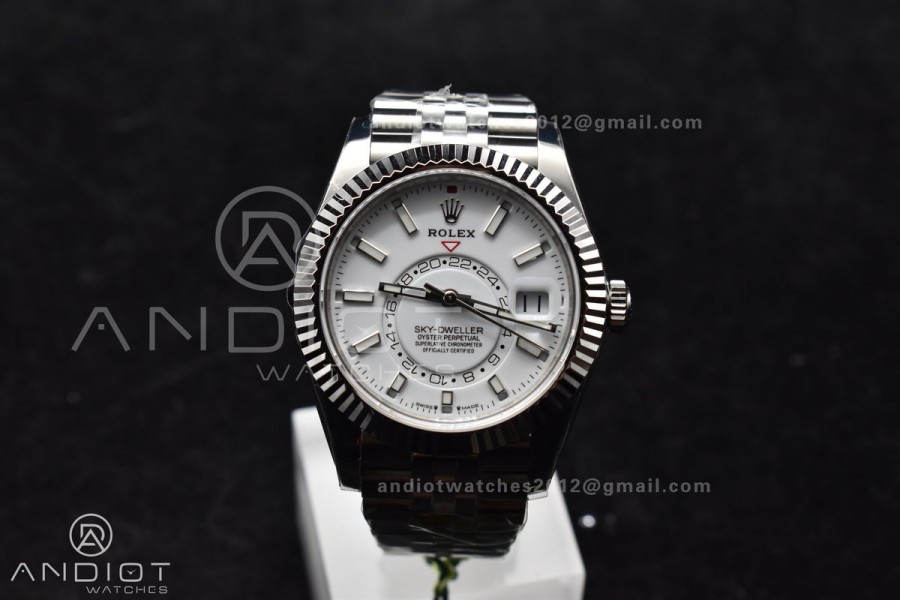Sky-Dweller 326934 904L SS ZF 1:1 Best Edition White Dial on SS Jubilee Bracelet A2824