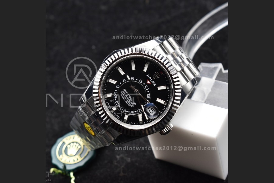 Sky-Dweller 326934 904L SS ZF 1:1 Best Edition Black Dial on SS Jubilee Bracelet A2824