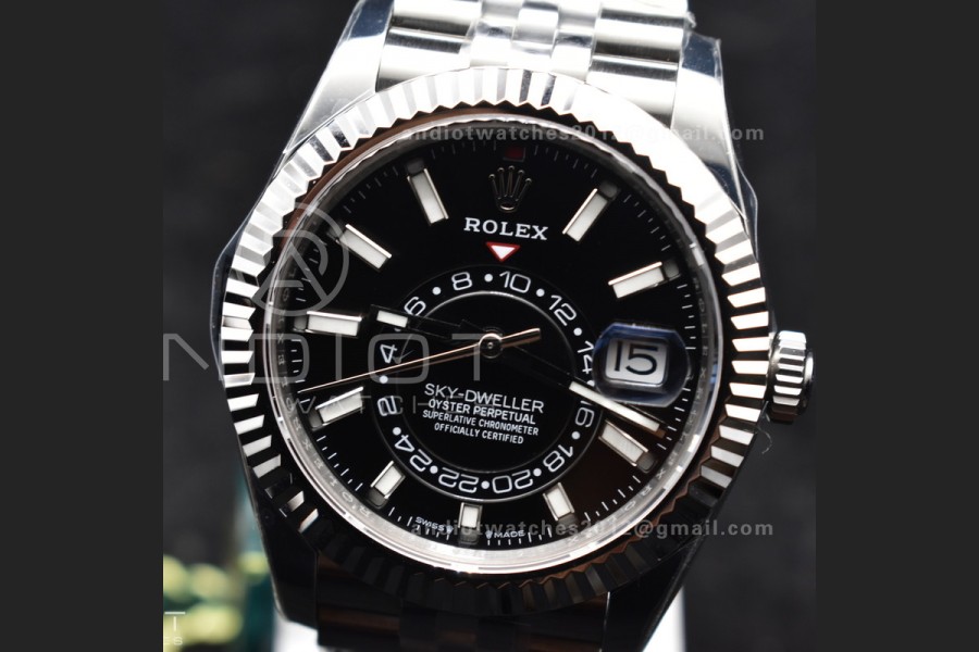 Sky-Dweller 326934 904L SS ZF 1:1 Best Edition Black Dial on SS Jubilee Bracelet A2824