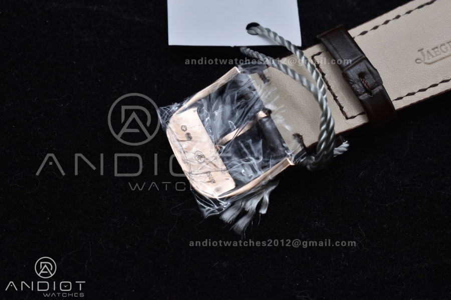 Master Ultra Thin Moon RG APSF 1:1 Best Edition White Dial on Brown Leather Strap SA925 Super Clone