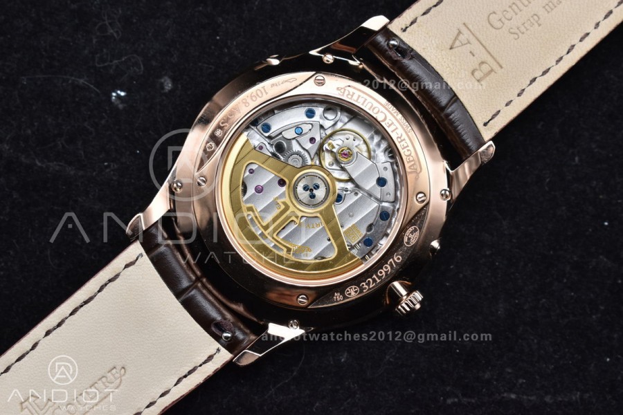 Master Ultra Thin Moon RG APSF 1:1 Best Edition White Dial on Brown Leather Strap SA925 Super Clone