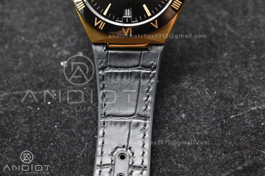 Constellation Black Ceramic YG VSF 1:1 Best Edition Black Dial on Black Gummy Strap A8900 Super Clone