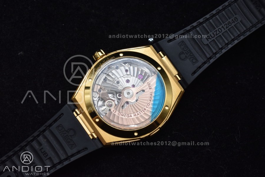 Constellation Black Ceramic YG VSF 1:1 Best Edition Black Dial on Black Gummy Strap A8900 Super Clone