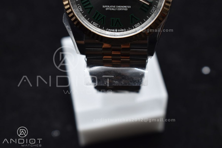 DateJust 36 126231 Clean 1:1 Best Edition 904L Steel Gray DIal Green Roman Marker on SS/RG Jubilee Bracelet VR3235