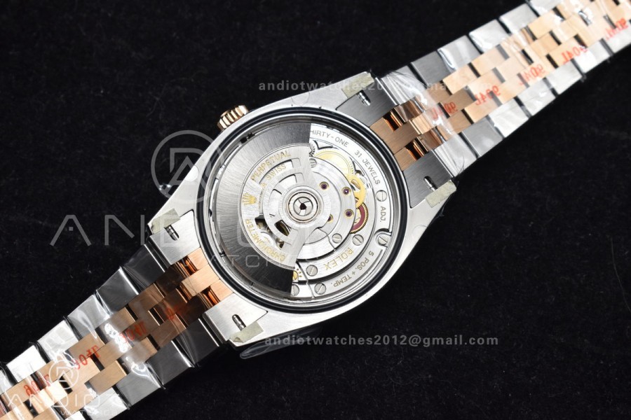 DateJust 36 126231 Clean 1:1 Best Edition 904L Steel Gray DIal Green Roman Marker on SS/RG Jubilee Bracelet VR3235