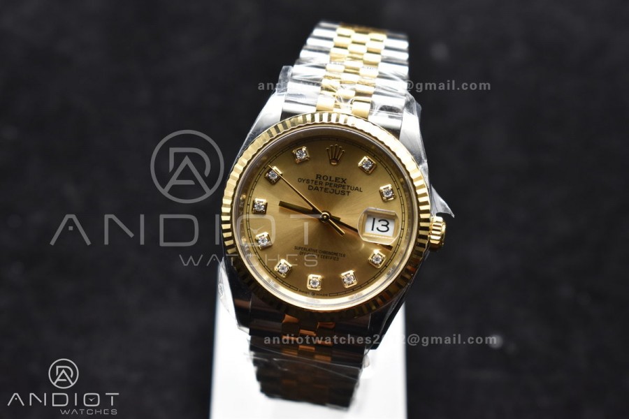 DateJust 36 126233 Clean 1:1 Best Edition 904L Steel YG Diamonds Dial on SS/YG Jubilee Bracelet VR3235