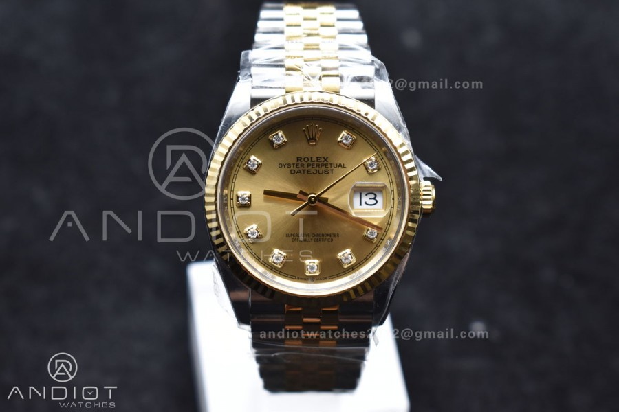 DateJust 36 126233 Clean 1:1 Best Edition 904L Steel YG Diamonds Dial on SS/YG Jubilee Bracelet VR3235