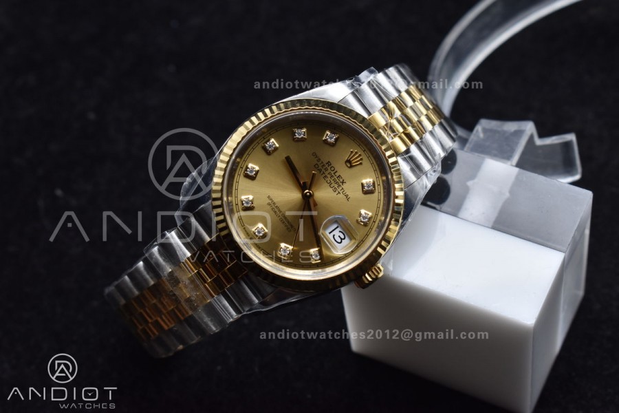 DateJust 36 126233 Clean 1:1 Best Edition 904L Steel YG Diamonds Dial on SS/YG Jubilee Bracelet VR3235