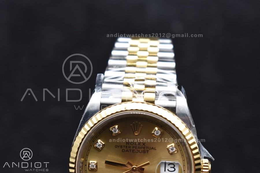 DateJust 36 126233 Clean 1:1 Best Edition 904L Steel YG Diamonds Dial on SS/YG Jubilee Bracelet VR3235
