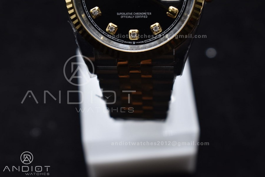 DateJust 36 126233 Clean 1:1 Best Edition 904L Steel Black Diamonds Dial on SS/YG Jubilee Bracelet VR3235