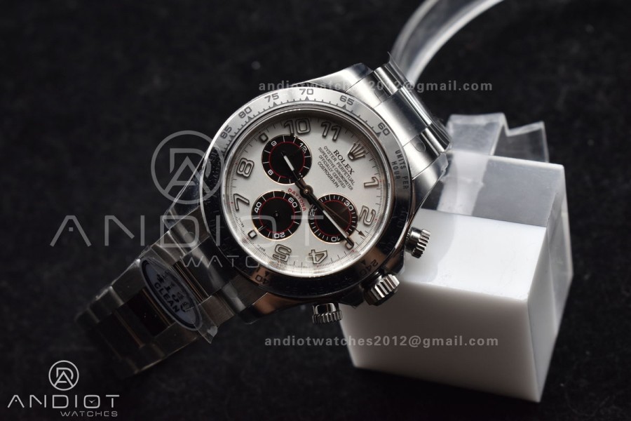 Daytona 116509 Clean 1:1 Best Edition White Dial Arabic Markers on SS Bracelet SA4130 V2