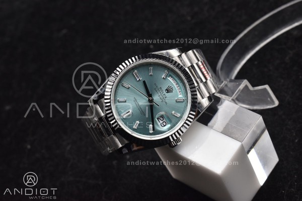 DayDate 40 SS GMF 904L Steel Ice Blue Stick Dial O...