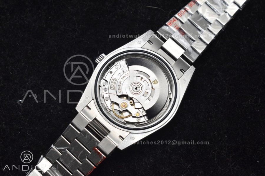 DayDate 40 SS GMF 904L Steel Ice Blue Stick Dial On President Bracelet A3255 V2